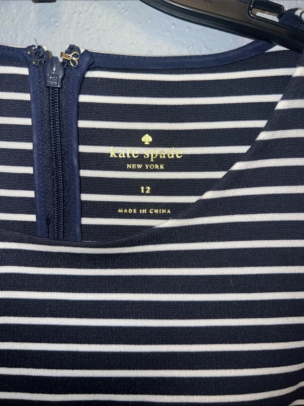 Kate Spade New York Navy Stripe Ponte Fit & Flare Dress